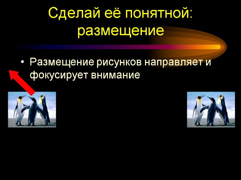 Сделай её понятной: размещение Размещение рисунков направляет и фокусирует внимание